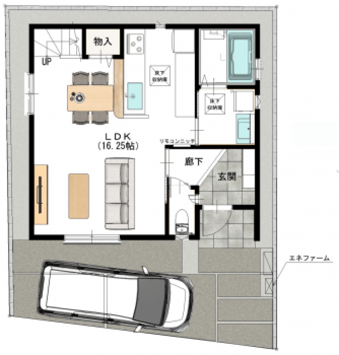 Plus One Style 東牧野町 1階間取り図