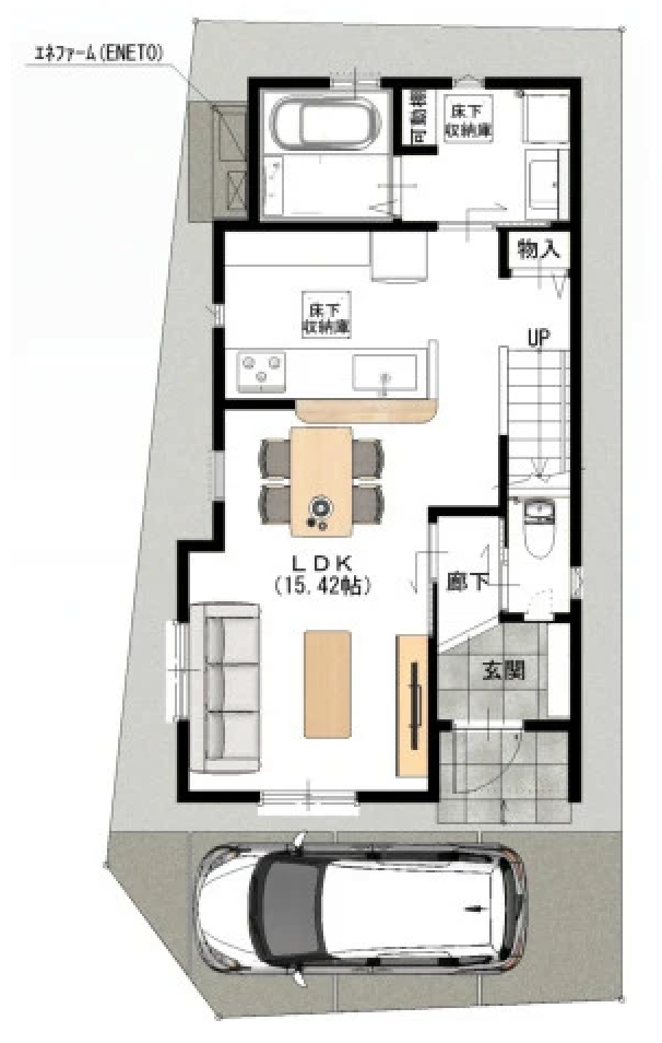 Plus One Style 田宮本町 1階間取り図