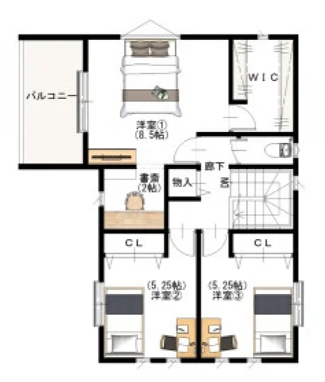 Plus One Style 高槻市昭和台町2丁目 2号地 2階間取り図